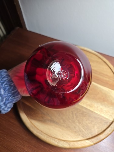Vintage Cranberry Pilgrim Handkercheif Vase 5 In With Sticker - Picture 11 of 13