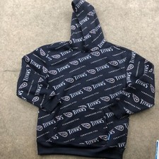 Tennessee Titans Hoodie Boys XL Blue Fleece All Over Print Logo NFL Youth *