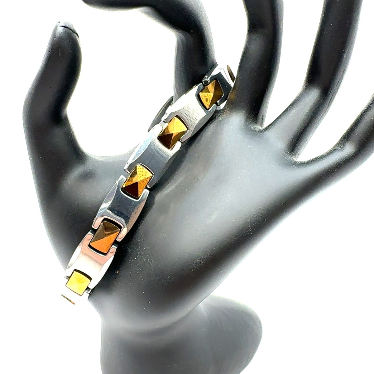 K-Penko Inch Sterling Silver Two Tone Magnetic Bracelet