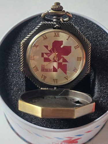 Neon Genesis EVANGELION NERV Premium Relief Pocket Watch Gold Red Sega Prize JP - Picture 4 of 7