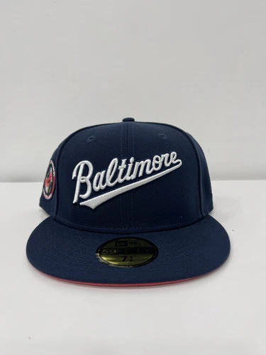 Baltimore Orioles New Era Hat Club MLB Script Blue Fitted Cap Size  7 5/8