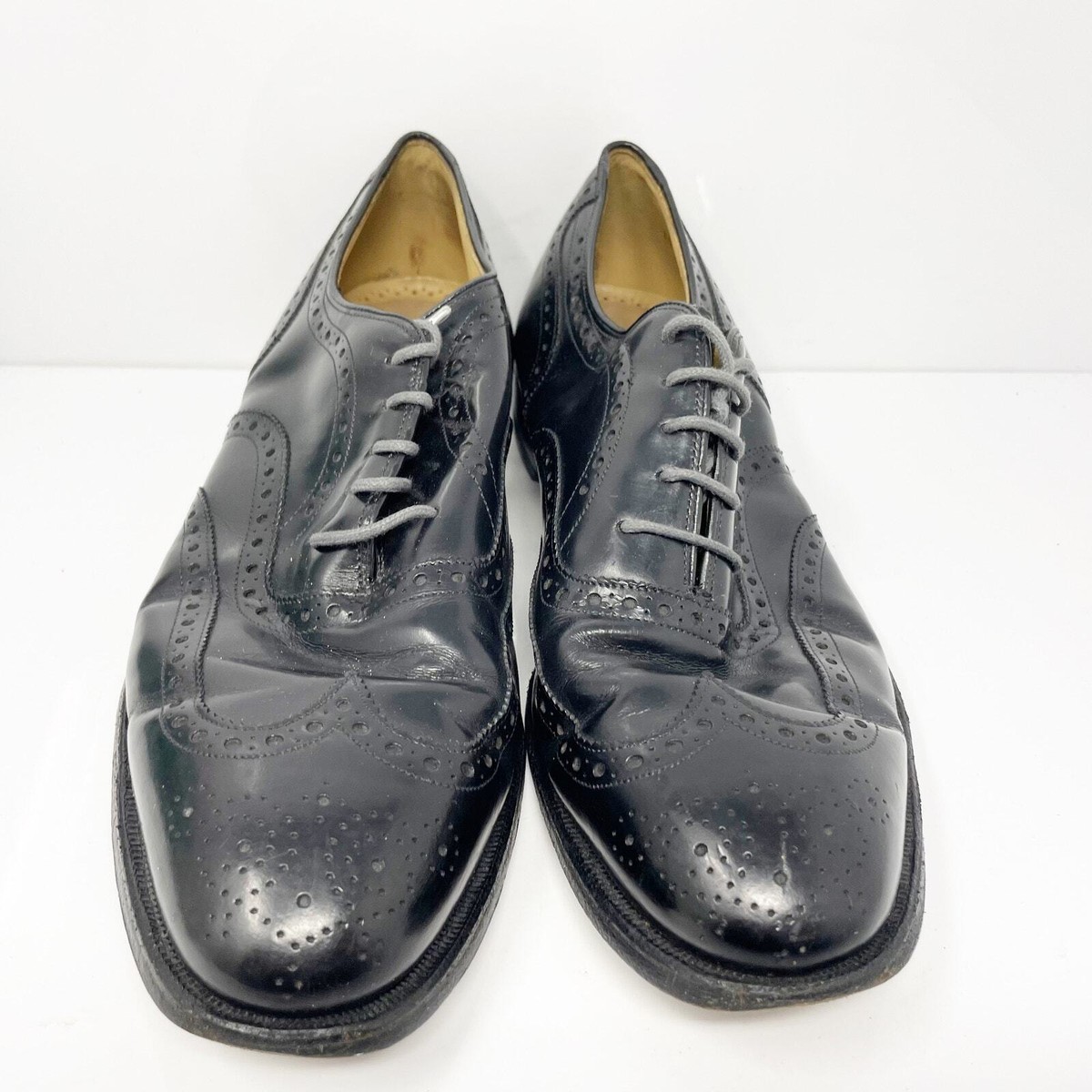 Johnston & Murphy Aristocraft Black Wingtip Oxfords 10.5 D Johnston Murphy Crown Aristocraft for sale | eBay main image 2