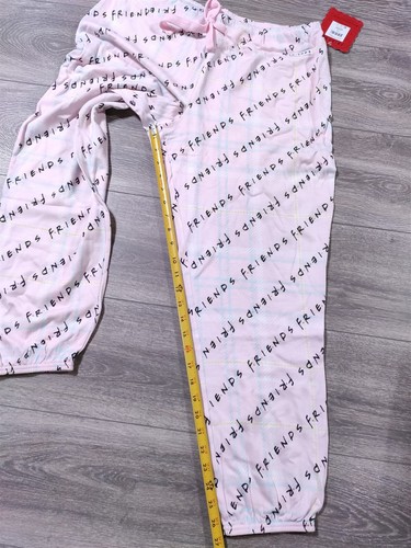 Friends Pajamas Adult Large 12-14 Pink Lounge Pant Drawstring Jogger Womens PJs - Picture 7 of 8