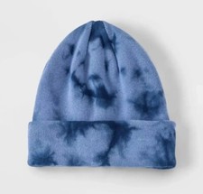 Art Class Kid's Tie-Dye Blue Beanie One Size Fits Most - New