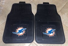 NFL Miami Dolphins Fan Mats Heavy Duty Vinyl Car Truck Floor Mats 2pcs Set NWOT