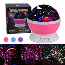 Rotating Starry Sky Projection Night light Moon Star Lamp for Kids Baby Party US
