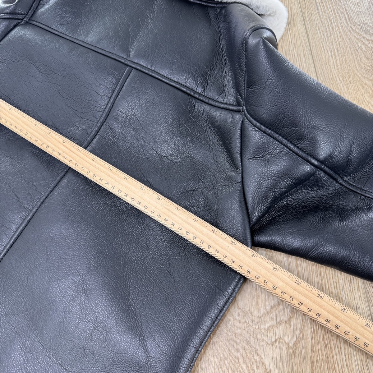 Joie Sz Small Black Vegan Leather Faux Fur Lining Buttery Soft