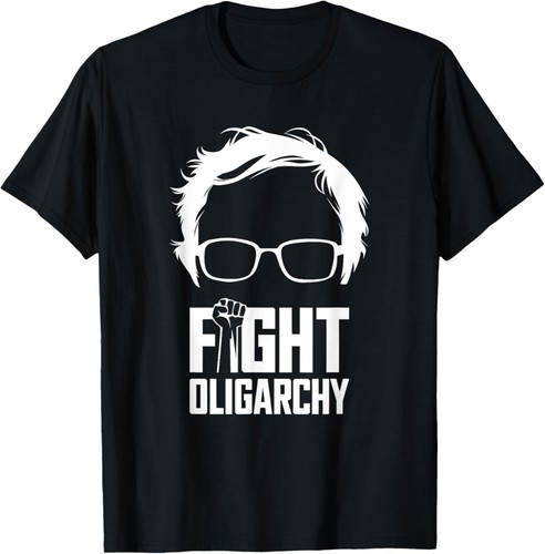 Fight Oligarchy, Protest & Resist with Bernie Sanders & AOC T-Shirt - Picture 1 of 8