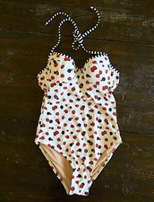 J.CREW 128 NWT HALTER UNDERWIRE BERRY ONE PIECE SWIM SUIT SIZE 4