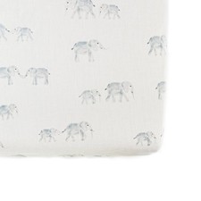 Crib Sheet, Follow Me Elephant Breathable Brushed Organic Cotton for Soft S...