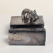 Ippopotamo ippopotamo argento sterling porta lettere biglietto da visita animale 