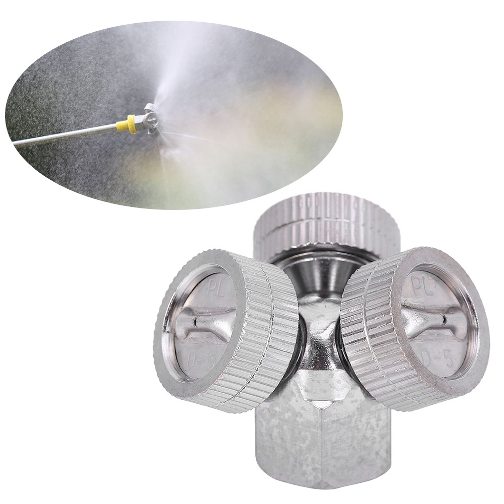 G3/8in Female Thread Three Head Misting Spray Nozzle Garden Sprinklers