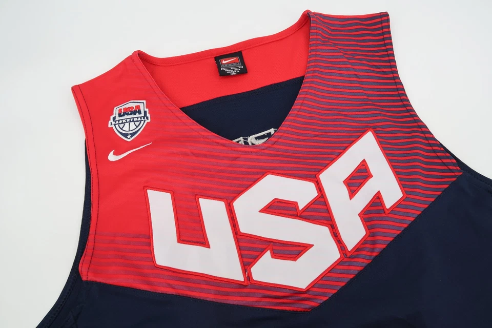 Camiseta masculina basquete EUA grande vermelha marinha Nike Team Harden #13 estilo olímpico NBA - Imagem 3 de 4