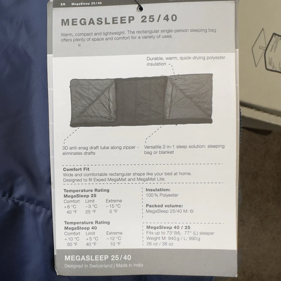 Saco de dormir Exped MegaSleep Uno 25/40 reversível - Imagem 4 de 4