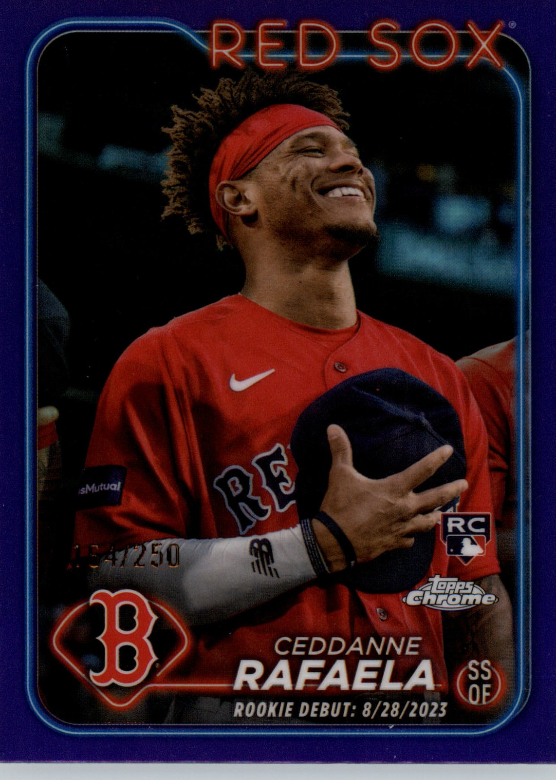 2024 Topps Chrome Update #USC44 Ceddanne Rafaela Purple Refractors #/250 RC