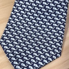 Vineyard Vines Neck Tie Boys Whale Silk Navy Blue Youth Preppy 51x2.5  USA