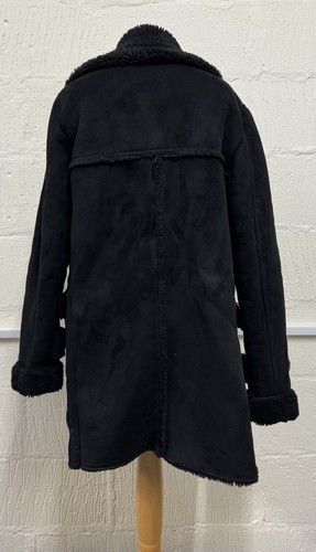 ZARA Men’s Black Faux Suede Coat Size Medium - Picture 4 of 11