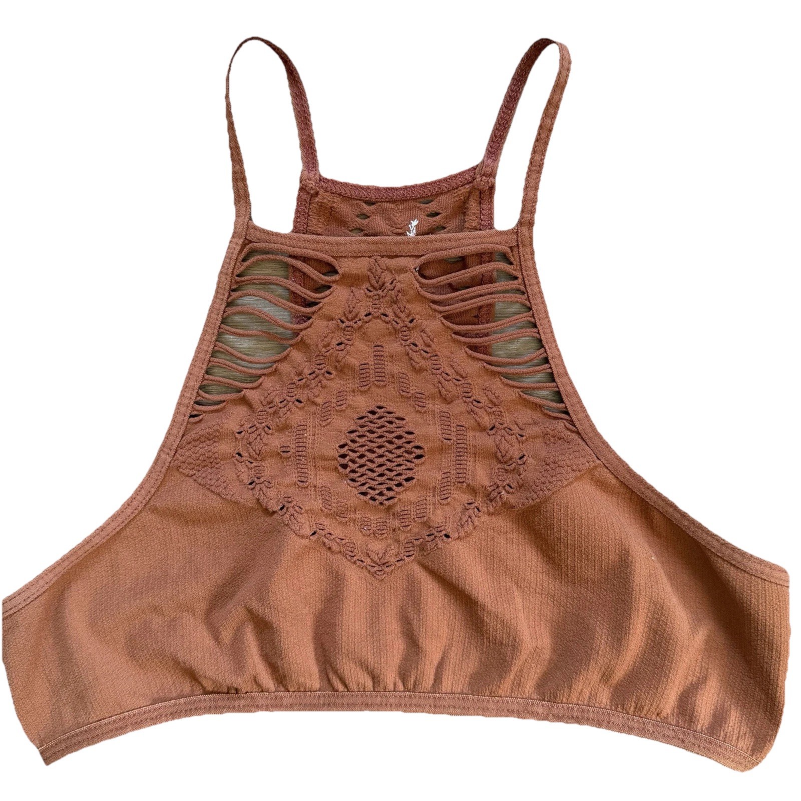 Intimately Free People Hanalei High Neck Bralette Womens XS/S Rust Boho Festival