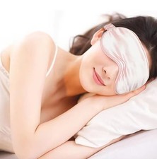 Luxury Pure Organic Satin Silk Eye Mask Soft Relax Travel Sleep Blindfold UK