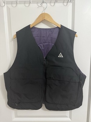 Nike ACG Skull Peak PrimaLoft Reversible Vest Black Purple FV8694-010 Mens Sz M
