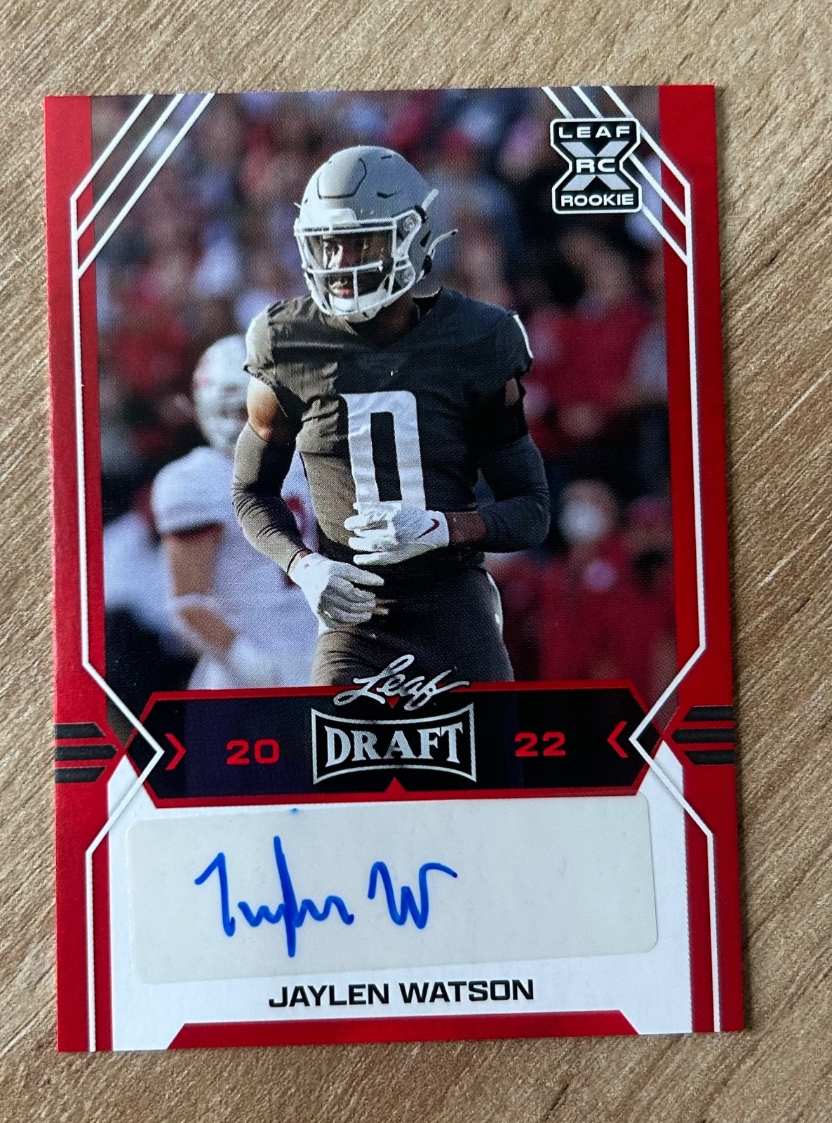 Jaylen Watson Leaf Pro Set Draft Autographs #JW3 Red
