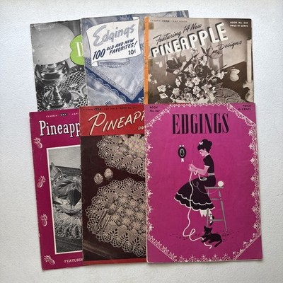 Vintage Mixed Lot Of 6 Crochet And Knitting Pattern Books
