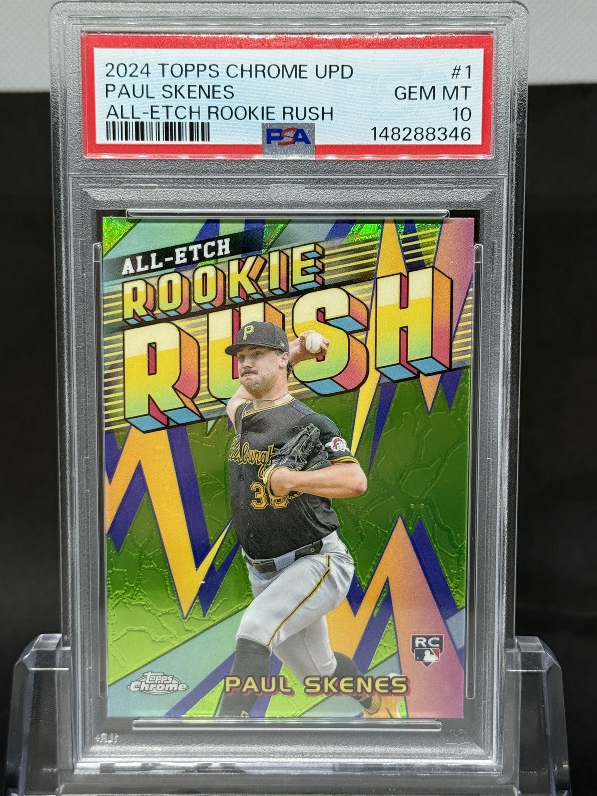 Paul Skenes CAERU-1...2024 Topps Chrome Update - All-Etch Rookie Rush PSA 10 view 1
