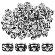Silver Large Hole Metal Spacer Beads Tibetan Alloy Bead Spacers Metal Spacer