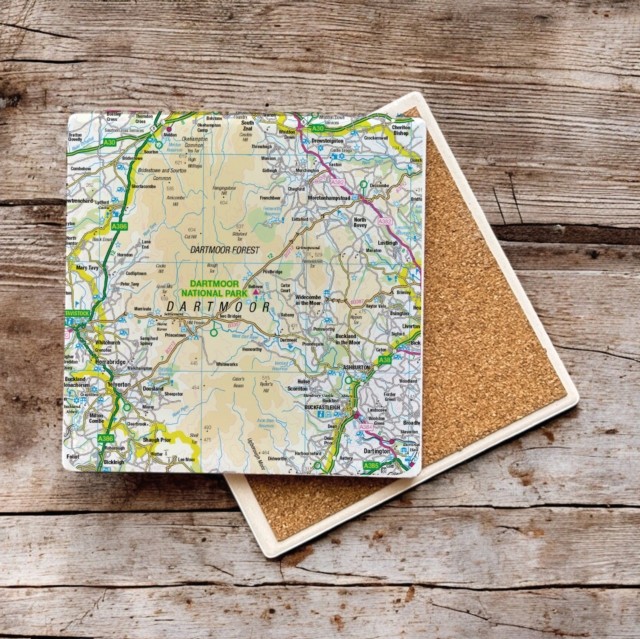 OS Map Ceramic Single Coaster - Dartmoor National Park (General merchandise)