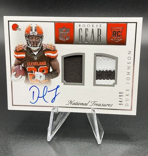 2015 Panini National Treasures - Rookie Gear Patch Jersey Auto Duke Johnson /99