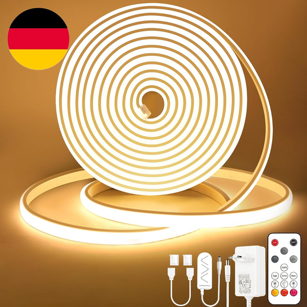 Lamomo COB LED Streifen 10M,Warmweiss Dimmbar Neon Leiste Mit Fernbedienung-image