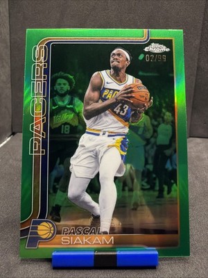 Pascal Siakam 2025-26 Topps Chrome Basketball #27 True Green /99 Pacers