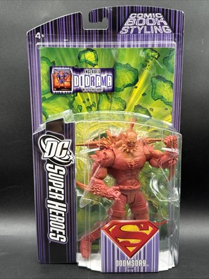 2007 Superman DC Super Heroes 6'' Figure ORANGE DOOMSDAY Includes DIORAMA look