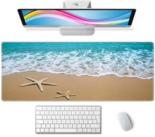 Beach Starfish Desk Pad Mouse Pad,Large Gaming Mouse Mat with Stitched Edges,...