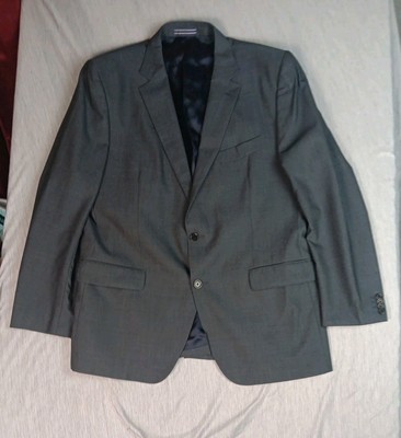 Massimo Dutti Super 120s Wool Blazer Jacket Mens 48 US Euro 58 Sport Coat HOLE