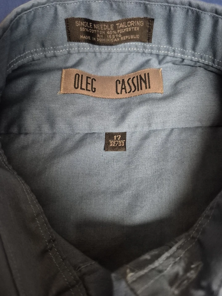 Oleg Cassini de Birmania abotonada para hombre talla XL manga larga azul 17 Foto 2 de 4