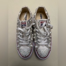 Hand Beaded and Crystal Converse All Star Low...