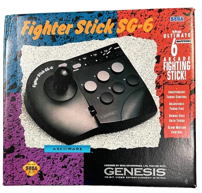 Asciiware Genesis Fighter Stick SG-6 6 Button Arcade Joystick brand new - Image 1 of 4