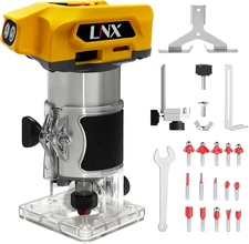 Cordless Router Tool for Dewalt 20V Battery, 800W Wood Router Trimmer with 5 Spe