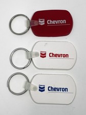 Vintage CHEVRON Oil Gas Collectible Keychain Key Ring Vinyl Rubber Lot of 3