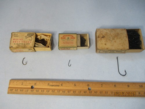 Lot 3 Boîtes Hameçons Vintage Pflueger KIRBY, Collection Pêche