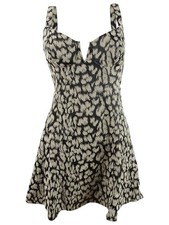 Free People Women's Chrissy Animal Print Mini Dress (10, Black Combo)