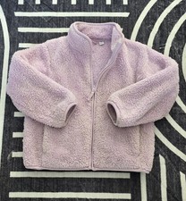 Uniqlo Girls Full Zip Sherpa Fleece Jacket Size 3-4 EUC 