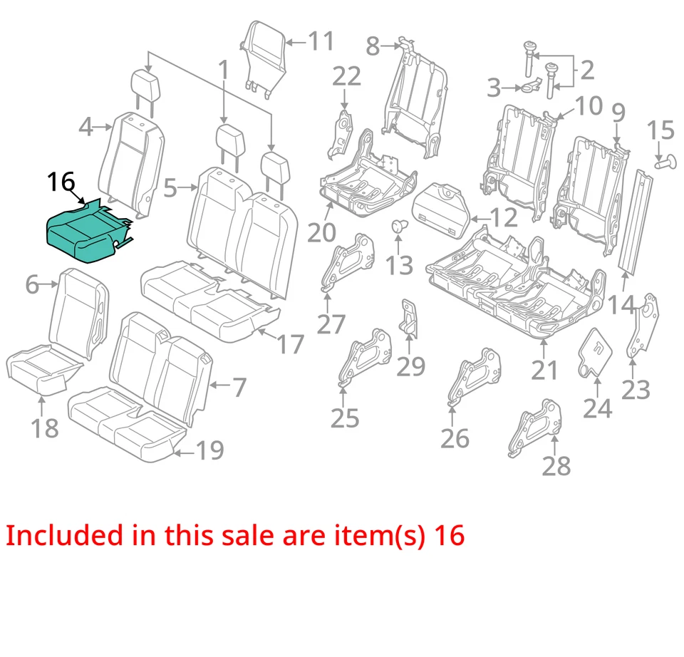 Ford Transit 2015-2016-150 Transit-350 cubierta asiática - asiento trasero cojín CK4Z9963804EC Foto 2 de 3
