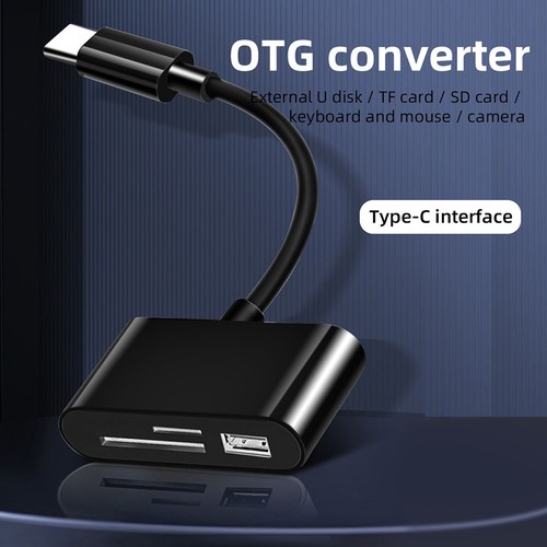 Transfer OTG Adapter USB Type-C Micro USB Card Reader For Samsung Huawei Xiaomi - Photo 3 sur 16