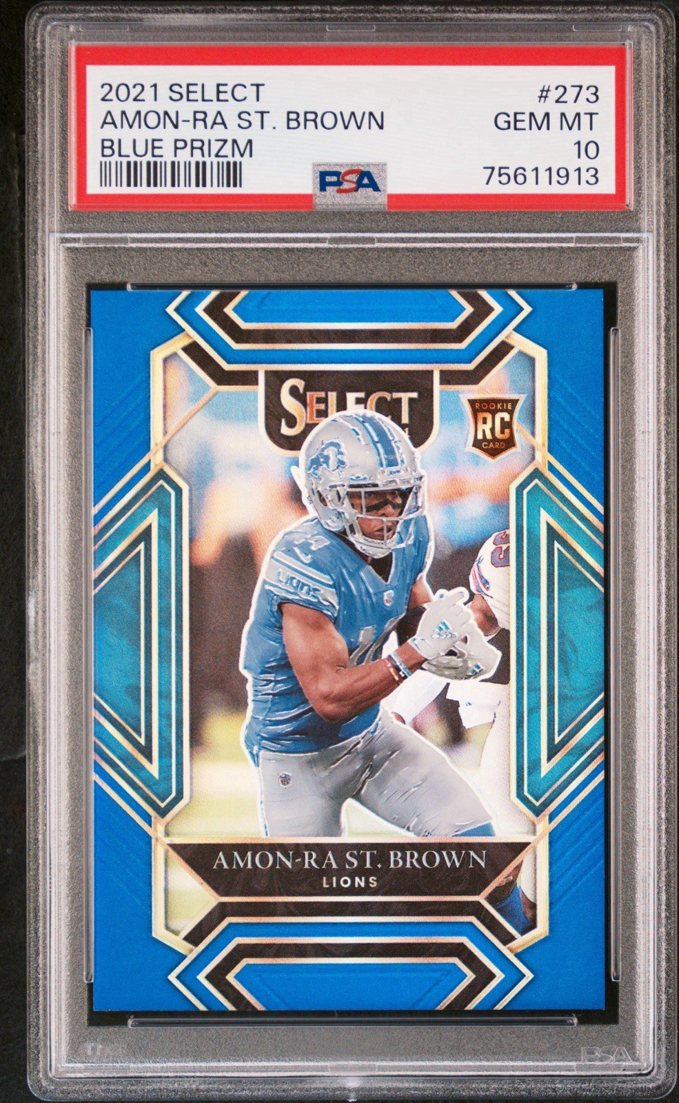 Amon-Ra St. Brown 2021 Select Rookie Blue Prizm /99 #273 Psa 10