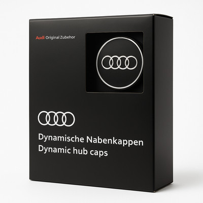 Audi Ringe Dynamische Nabendeckel Felgen Schwarz 60mm Nabenkappen 4M8071006A