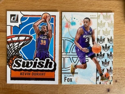 2x NBA Sammelkarte: Kevin Durant (Panini Swish), De'Aaron Fox (Court Kings)