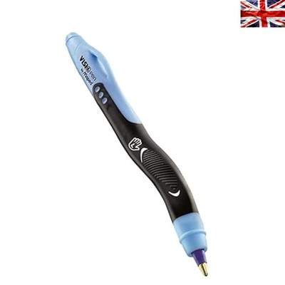 Visio Ergonomischer Linkshänder-Stift - Blaue Tinte Mittlere Spitze für bequemes Schreiben