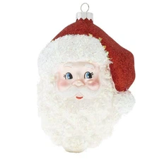 Kat + Annie - Iridescent Glitter Santa Ornament - 73253